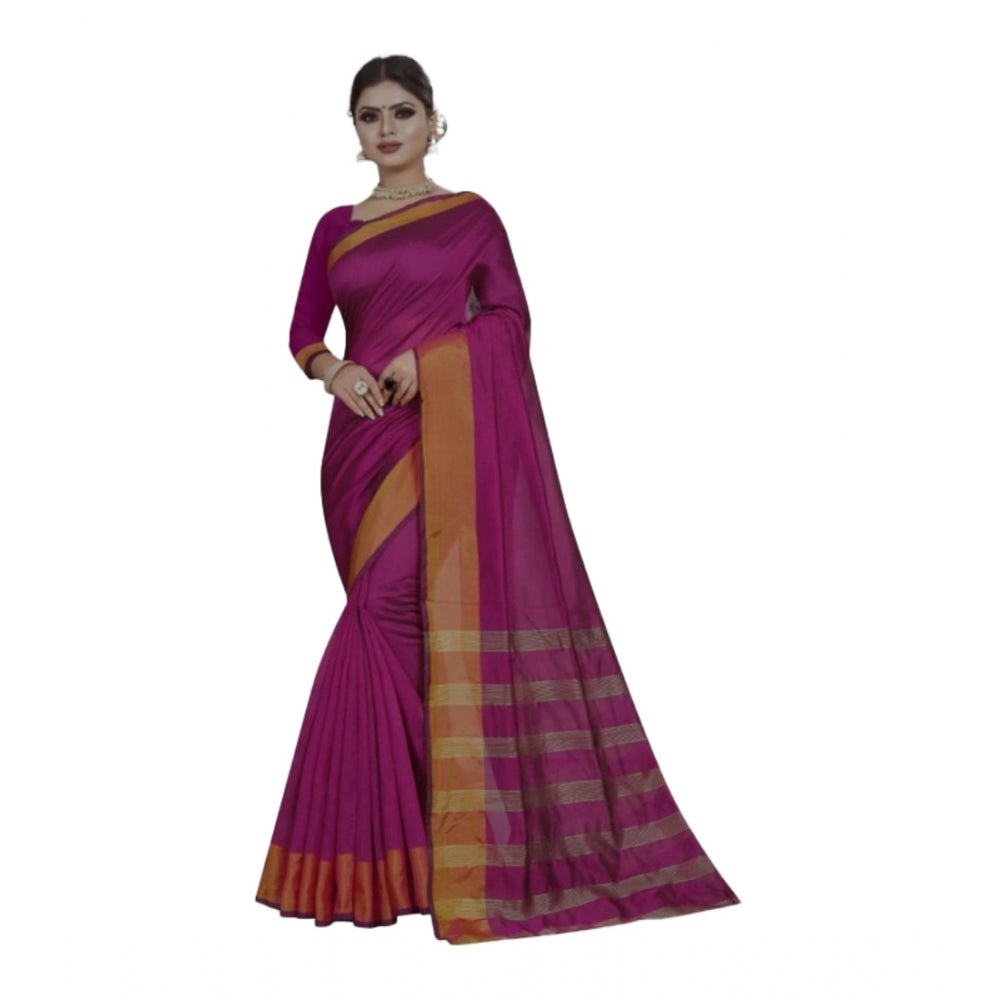 Unique Cotton Woven Saree With Blouse Piece