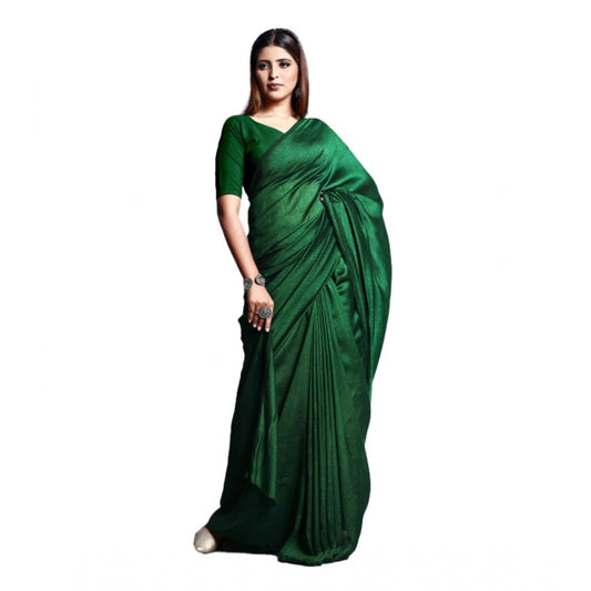 Classic Vichitra Solid Saree With Blouse Piece