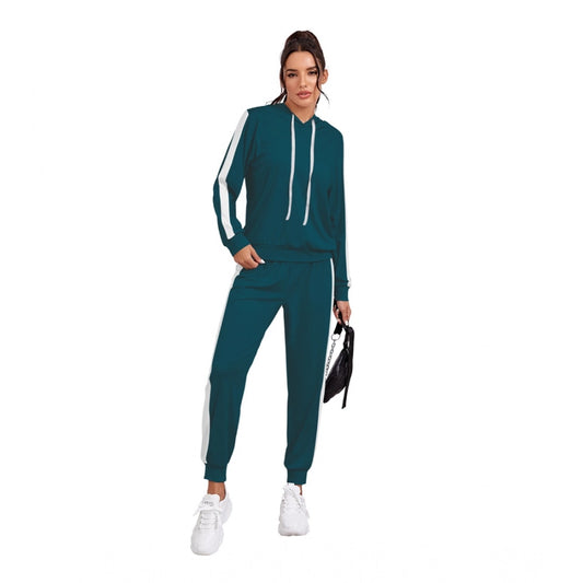 Unique Women's Knitting strachable Solid Hooded Neck Full Sleeve Track Suit