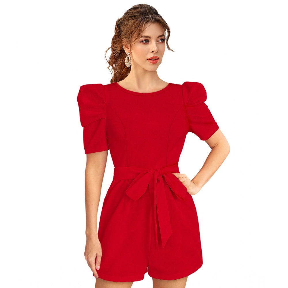 Retro Women's Knitting strachable Solid Round Neck Dress