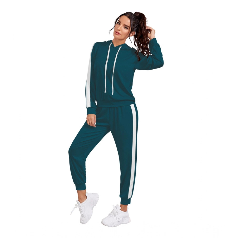 Unique Women's Knitting strachable Solid Hooded Neck Full Sleeve Track Suit