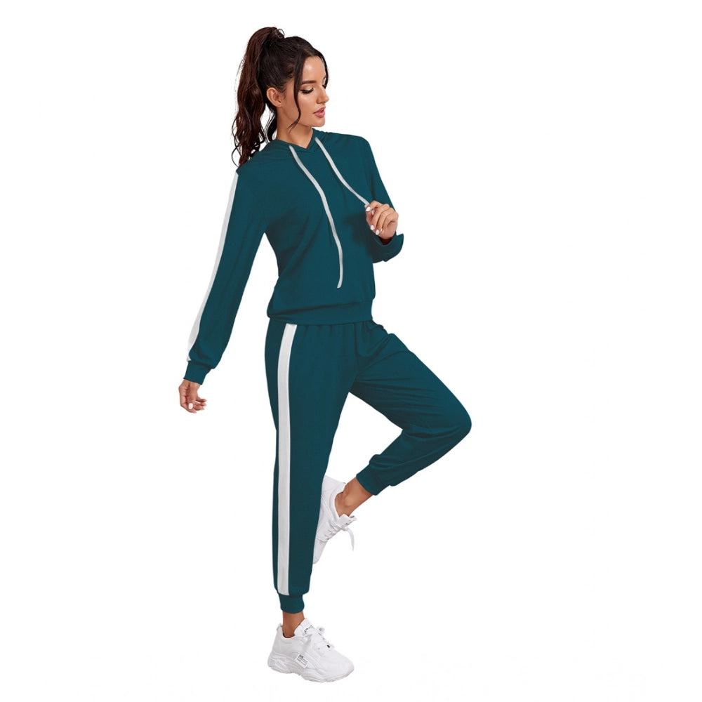 Unique Women's Knitting strachable Solid Hooded Neck Full Sleeve Track Suit