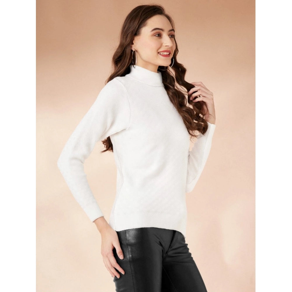 Jaunty Women's Polyester Solid High Neck Full Sleeve T Shirt