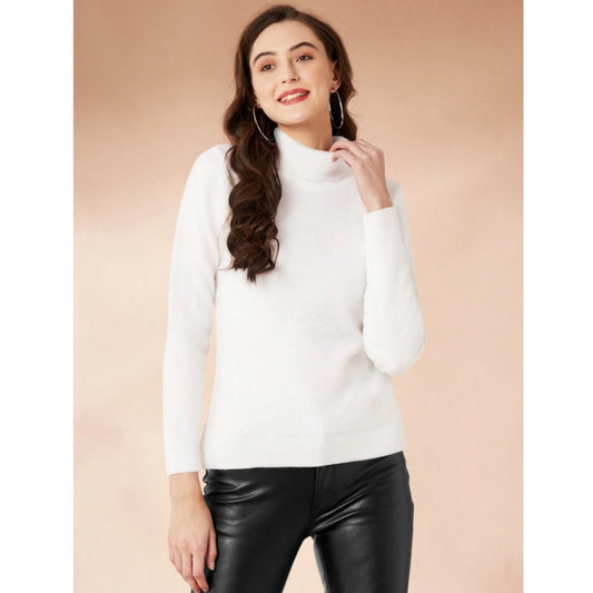 Jaunty Women's Polyester Solid High Neck Full Sleeve T Shirt