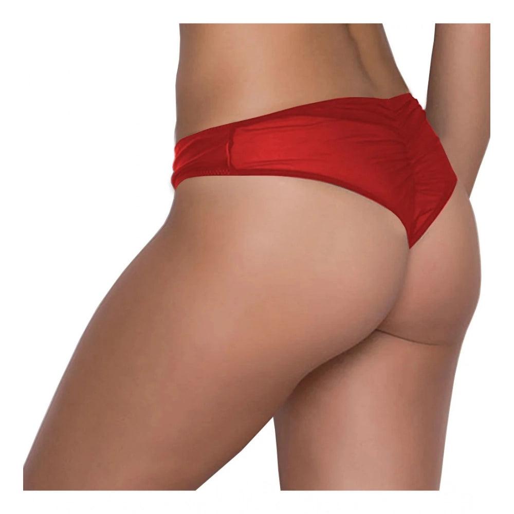 Fancy Women's Pack Of 2 Polyester Spandex Solid Thong Panty