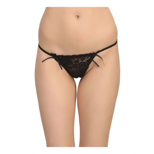 Stylish Women's Pack Of 2 Nylon Spandex Self Design Thong Erotic Panty