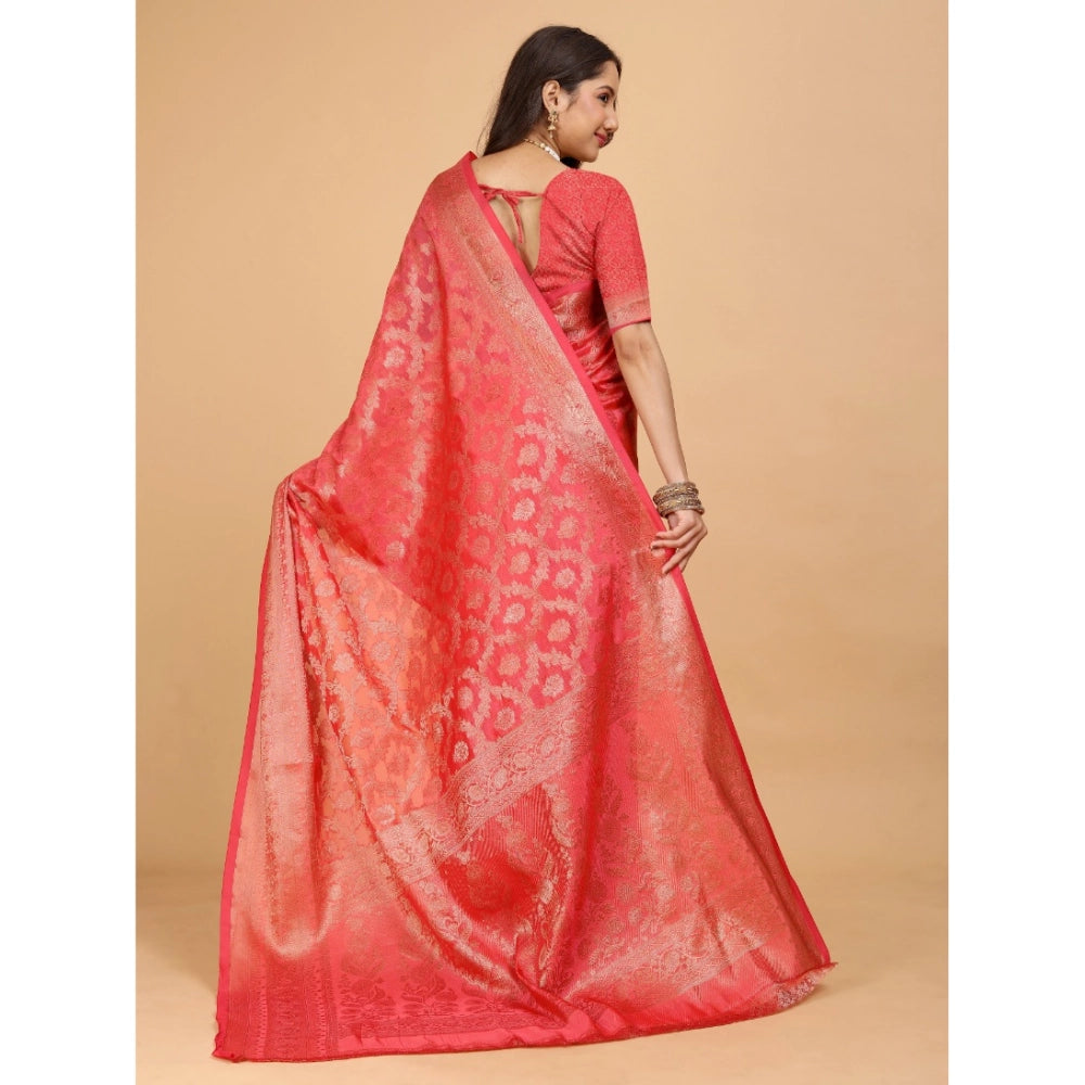 Designer Women's Organza Woven Saree With Blouse Piece