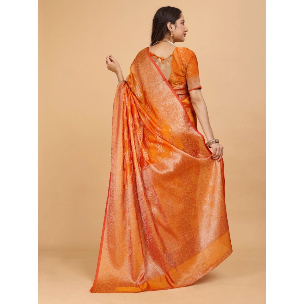 Designer Women's Organza Woven Saree With Blouse Piece