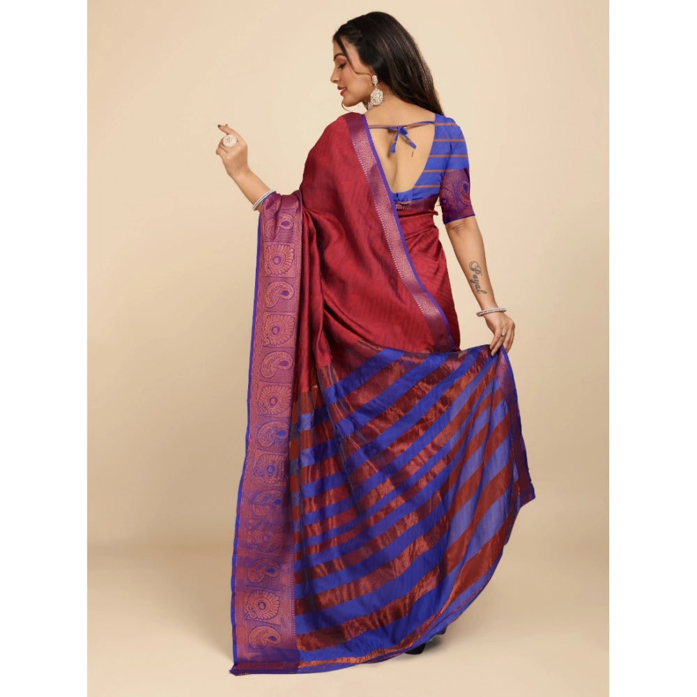 Designer Women's Organza Woven Saree With Blouse Piece