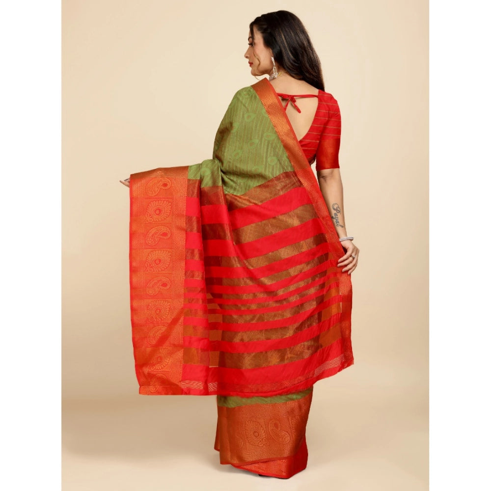 Designer Women's Organza Woven Saree With Blouse Piece