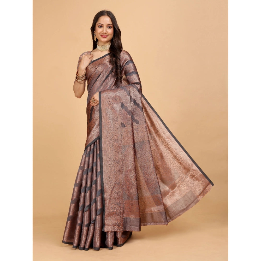 Designer Women's Organza Woven Saree With Blouse Piece