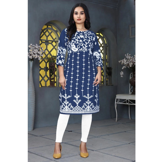 Superior Women's Rayon Printed Round Neck Kurti