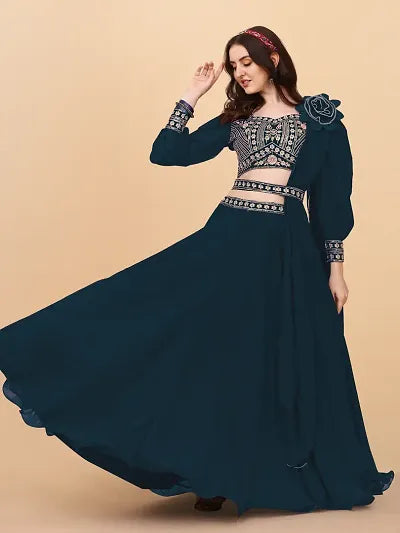 Stylish Net Embroidered Lehenga Choli