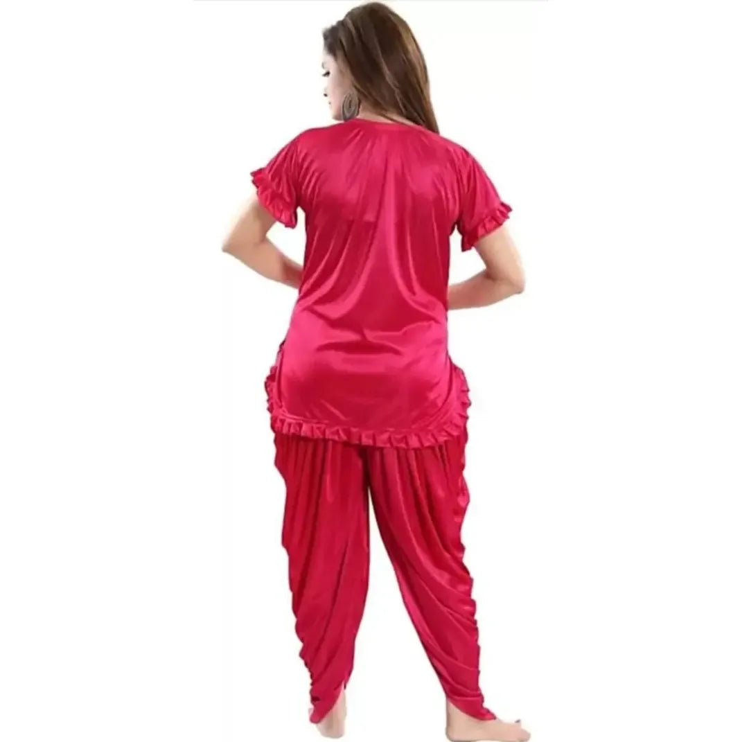 Classic Satin Solid Nightwear Set