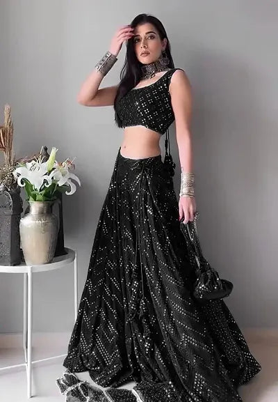 Stylish Wool Embroidered Lehenga Choli