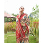 Pretty Women's Tussar Silk Printed Saree With Unstitched Blouse