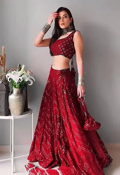 Stylish Wool Embroidered Lehenga Choli