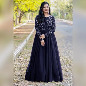 Luxurious Georgette Indo Western Gown Jagstore.in