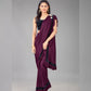 Fancy Lycra Ruffled Sequence Lace Border Ready To Wear Saree