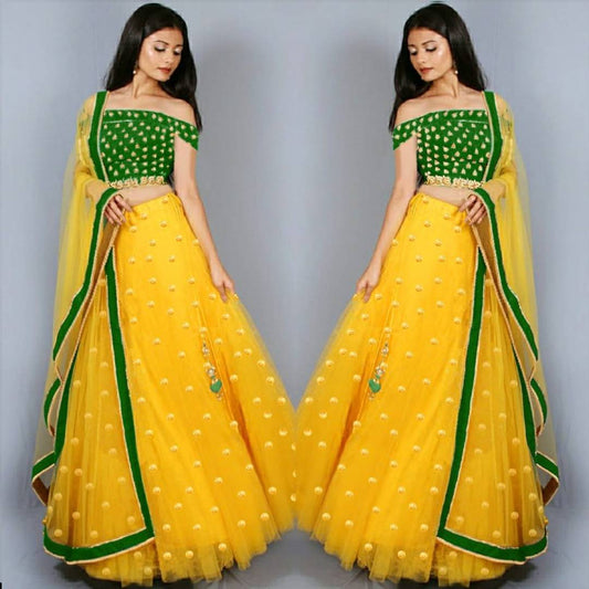 Pretty Embroidered Net Lehenga