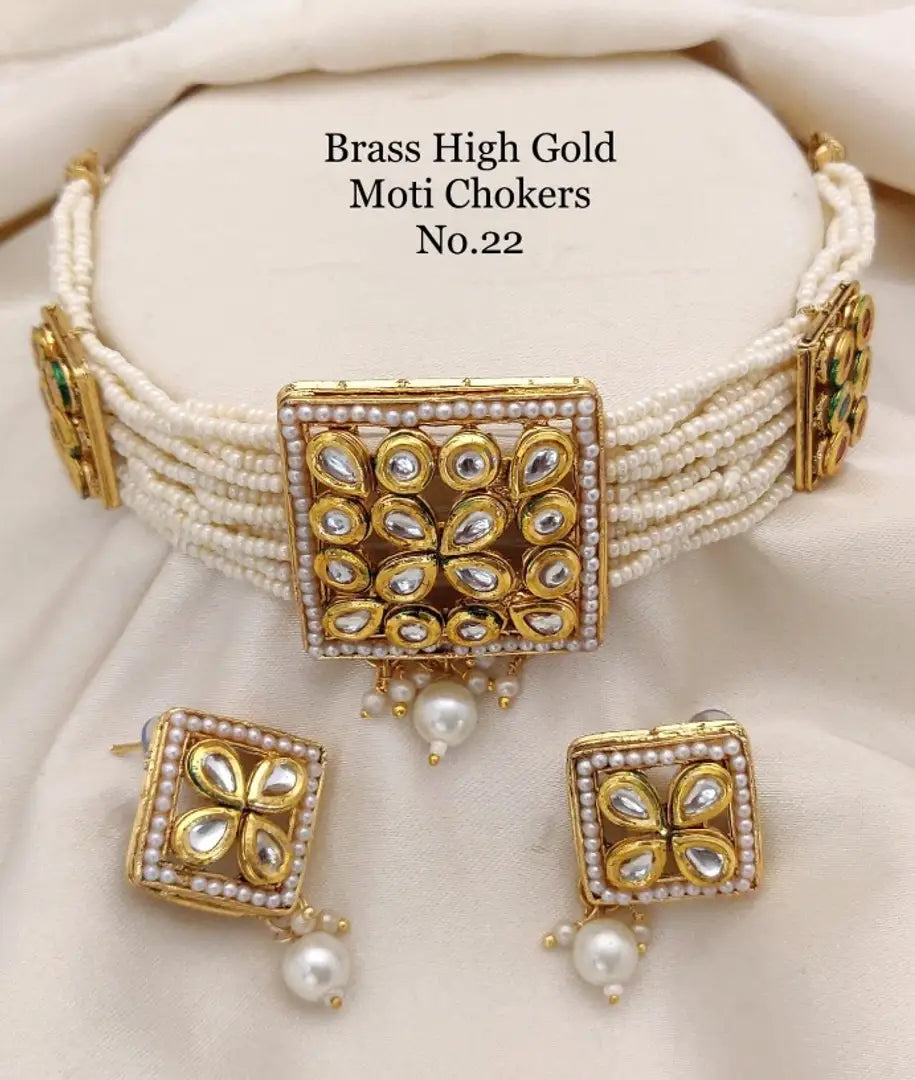 Trendy Brass Choker Jewellery Set