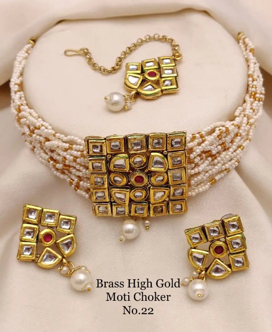 Trendy Brass Choker Jewellery Set