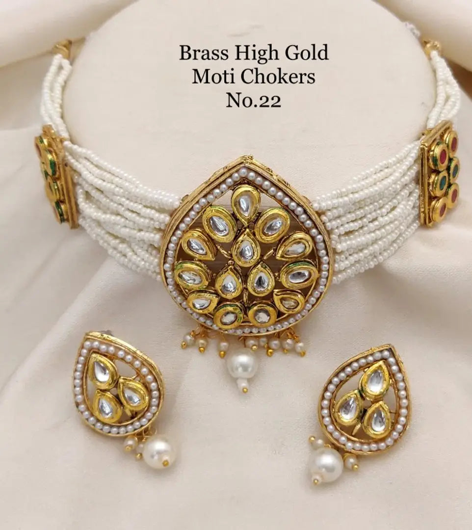 Trendy Brass Choker Jewellery Set