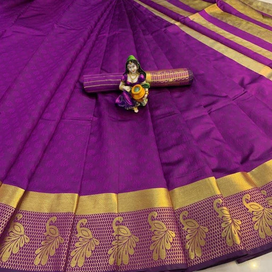 Attractive Woven Zari Border Kanjivaram Silk Saree