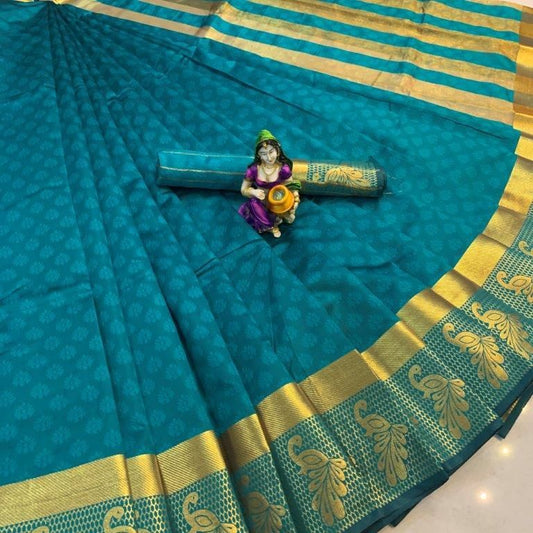 Attractive Woven Zari Border Kanjivaram Silk Saree