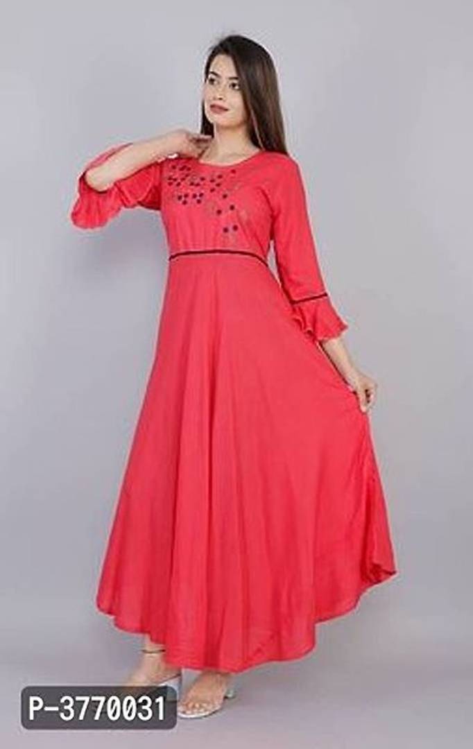 Elegant Pink Embroidered Rayon Kurti