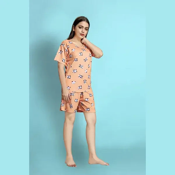 Amazing Printed Nightwear with Top Shorts And Pyjama