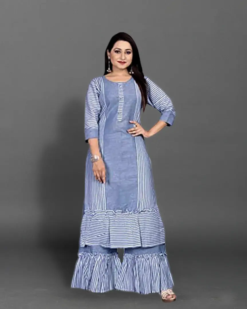 Urbane Cotton Kurta Palazzo Set