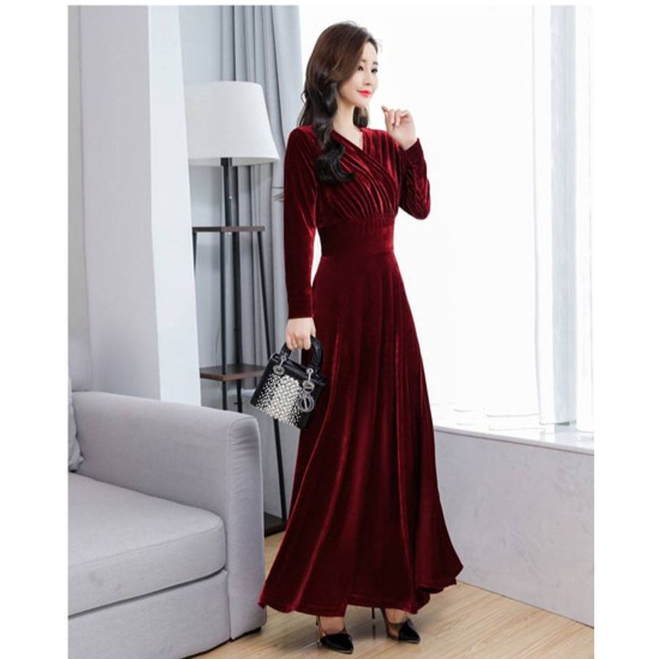 Classy velvet hot sale dress