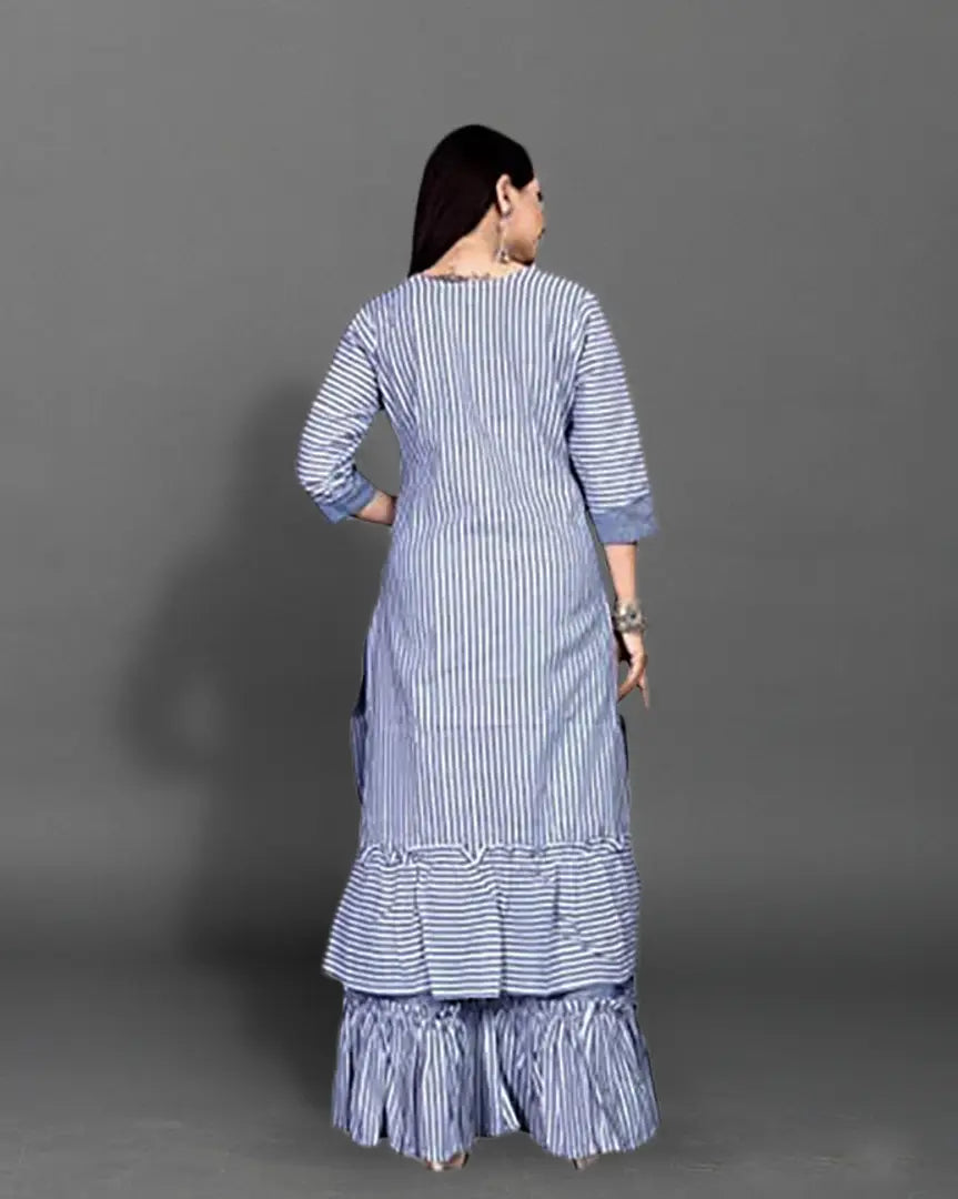 Urbane Cotton Kurta Palazzo Set