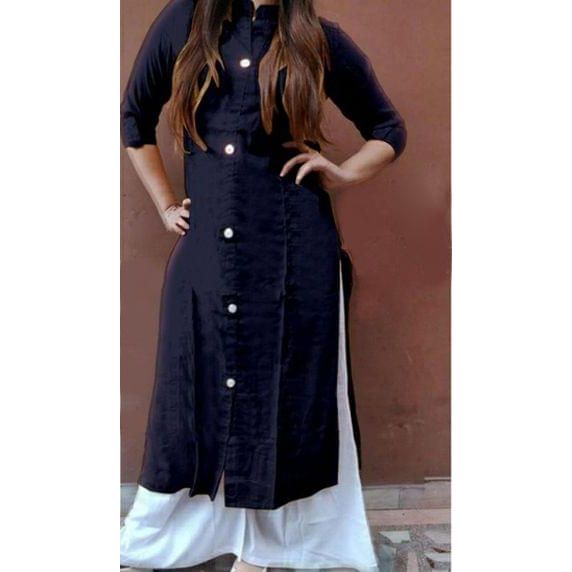 Delicate Solid Rayon Kurta Palazzo Set